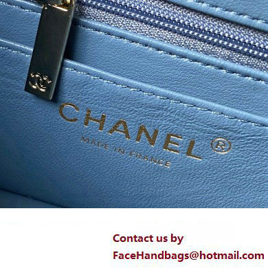 Chanel Quilted Shiny Calfskin  &  Gold-Tone Metal box Bag AS4471 Denim Blue 2023